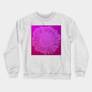 Electric Pink Sunflower Crewneck Sweatshirt